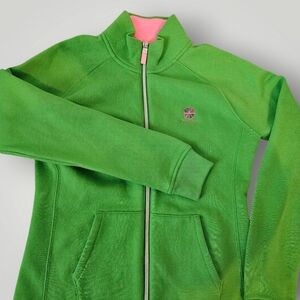 Polo Ralph Lauren Sweatshirt Kids XL (16) Green Full Zip‎ Fleece Stand Up Collar